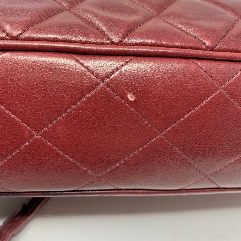 Authentic Chanel Shoulder Bag Bordeaux Lamb Skin - Picture 10 of 16
